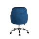 Glitzhome Navy Blue Velvet Gaslift Adjustable Swivel Office Chair/Desk Chair