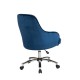 Glitzhome Navy Blue Velvet Gaslift Adjustable Swivel Office Chair/Desk Chair