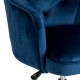 Glitzhome Navy Blue Velvet Gaslift Adjustable Swivel Office Chair/Desk Chair