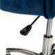 Glitzhome Navy Blue Velvet Gaslift Adjustable Swivel Office Chair/Desk Chair