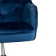 Glitzhome Navy Blue Velvet Gaslift Adjustable Swivel Office Chair/Desk Chair