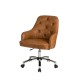 Glitzhome Caramel Bonded Leather Gaslift Adjustable Swivel Office Chair/Desk Chair