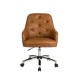 Glitzhome Caramel Bonded Leather Gaslift Adjustable Swivel Office Chair/Desk Chair