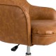 Glitzhome Caramel Bonded Leather Gaslift Adjustable Swivel Office Chair/Desk Chair