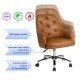 Glitzhome Caramel Bonded Leather Gaslift Adjustable Swivel Office Chair/Desk Chair