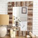 Glitzhome 39.70"H Farmhouse Rectangle Wooden Frame Wall Mirror