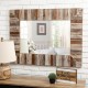 Glitzhome 39.70"H Farmhouse Rectangle Wooden Frame Wall Mirror