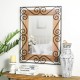 Glitzhome 31"H Traditional Rectangle Wooden And Metal Scroll Wall Mirror