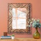 Glitzhome 31"H Traditional Rectangle Wooden And Metal Scroll Wall Mirror