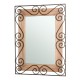 Glitzhome 31"H Traditional Rectangle Wooden And Metal Scroll Wall Mirror