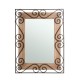 Glitzhome 31"H Traditional Rectangle Wooden And Metal Scroll Wall Mirror