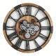 Glitzhome 26.77"D Industrial Wooden/Metal Round Gear Wall Clock with Tempered Glass