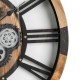 Glitzhome 26.77"D Industrial Wooden/Metal Round Gear Wall Clock with Tempered Glass
