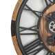 Glitzhome 26.77"D Industrial Wooden/Metal Round Gear Wall Clock with Tempered Glass