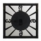 Glitzhome 27.17"H Industrial Wooden/Metal Square Gear Wall Clock with Tempered Glass