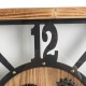 Glitzhome 27.17"H Industrial Wooden/Metal Square Gear Wall Clock with Tempered Glass