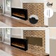 Oak PLUS 50"L Wall Mounted or Recessed Electric Fireplace With 9 Color Flames, Faux Log & Crystal Decorated