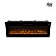 Oak PLUS 50"L Wall Mounted or Recessed Electric Fireplace With 9 Color Flames, Faux Log & Crystal Decorated