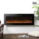 Oak PLUS 50"L Wall Mounted or Recessed Electric Fireplace With 9 Color Flames, Faux Log & Crystal Decorated