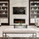 Oak PLUS 50"L Wall Mounted or Recessed Electric Fireplace With 9 Color Flames, Faux Log & Crystal Decorated