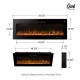 Oak PLUS 50"L Wall Mounted or Recessed Electric Fireplace With 9 Color Flames, Faux Log & Crystal Decorated