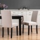 Glitzhome Cream White Fabric Dining Chair with Adjustable Feet Nails, Set of 2
