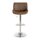 Glitzhome Mid-century Modern Leather Yellowish-brown Adjustable Height Swivel Bar Stool