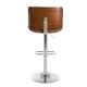 Glitzhome Mid-century Modern Leather Yellowish-brown Adjustable Height Swivel Bar Stool