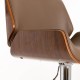 Glitzhome Mid-century Modern Leather Yellowish-brown Adjustable Height Swivel Bar Stool