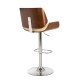 Glitzhome Mid-century Leather Modern Beige Adjustable Height Swivel Bar Stool