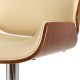 Glitzhome Mid-century Leather Modern Beige Adjustable Height Swivel Bar Stool