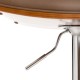 Glitzhome Mid-century Modern Leather Yellowish-brown Adjustable Height Swivel Bar Stool, Set of 2