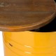 Glitzhome Yellow Modern Metal Storage Accent Table or Stool with Solid Wood Lid, Set of 2