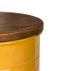 Glitzhome Yellow Modern Metal Storage Accent Table or Stool with Solid Wood Lid, Set of 2