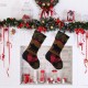 Glitzhome 2PK Plaid Stocking w/Rug Hooked (Bear)