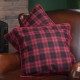 Glitzhome 2PK Farmhouse Red & Black Plaid Pillow Cover