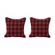 Glitzhome 2PK Farmhouse Red & Black Plaid Pillow Cover