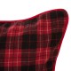 Glitzhome 2PK Farmhouse Red & Black Plaid Pillow Cover