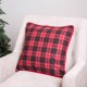 Glitzhome 2PK Farmhouse Red & Black Plaid Pillow Cover