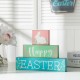 Glitzhome 9.5"L Wooden Easter Block Table Decor