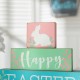 Glitzhome 9.5"L Wooden Easter Block Table Decor