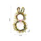 Glitzhome 24.5"H Easter Bunny Shaped Wreath with Eggs & Pink Satin Ribbon Bow