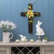 Glitzhome 18"H Easter Floral Cross