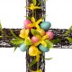 Glitzhome 18"H Easter Floral Cross
