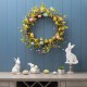 Glitzhome 22"D Easter Wreath With Multicolor Easter Eggs