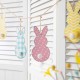 Glitzhome 72"L Easter Metal Bunny Garland