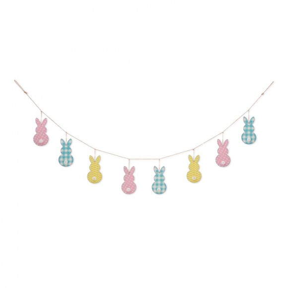 Glitzhome 72"L Easter Metal Bunny Garland