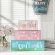 Glitzhome 12"L Easter LED Lighted Wooden/Metal Block Word Sign (14 Bulbs)