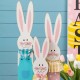 Glitzhome 30"H Easter Wooden Bunny Family Standing Decor