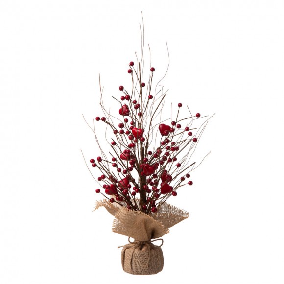 Glitzhome 18"H Valentine's Berry Heart Table Tree